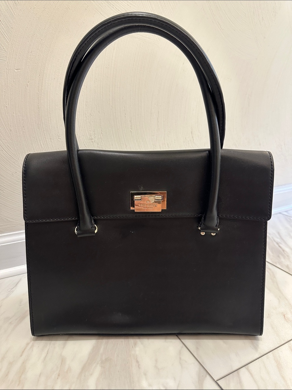 Kate Spade Classic Black Structured Top-Handle Bag